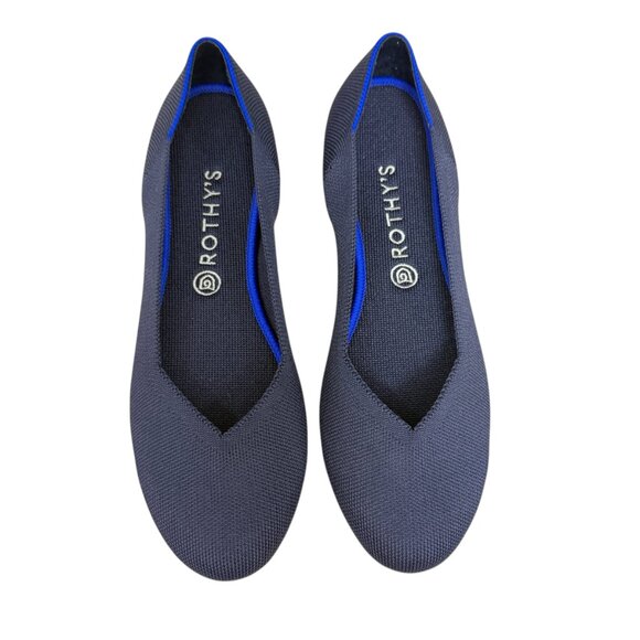 Rothy's The Flat Round Toe In Maritime Navy ballet shoes women's size 11.5 - Picture 2 of 8